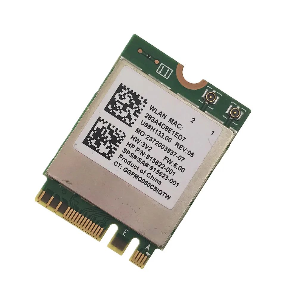 For Realtek RTL8822BE 802.11AC/A/B/G/N WiFi + Bluetooth 4.1 NGFF Wireless WLAN Card 2.4G/5GHz Sps : 915623-001