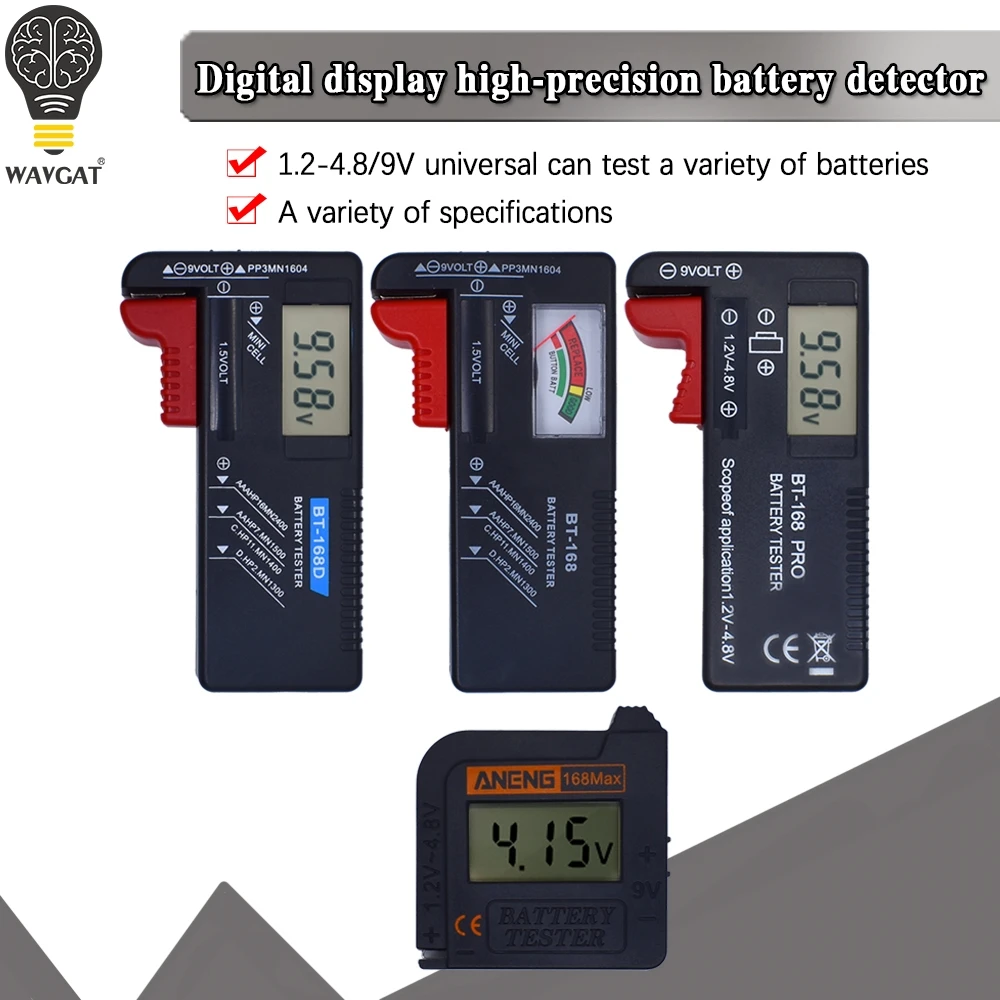 official AN-168 Digital Lithium Battery Capacity Tester Checkered load analyzer Display Check AAA AA Button Cell Universal test