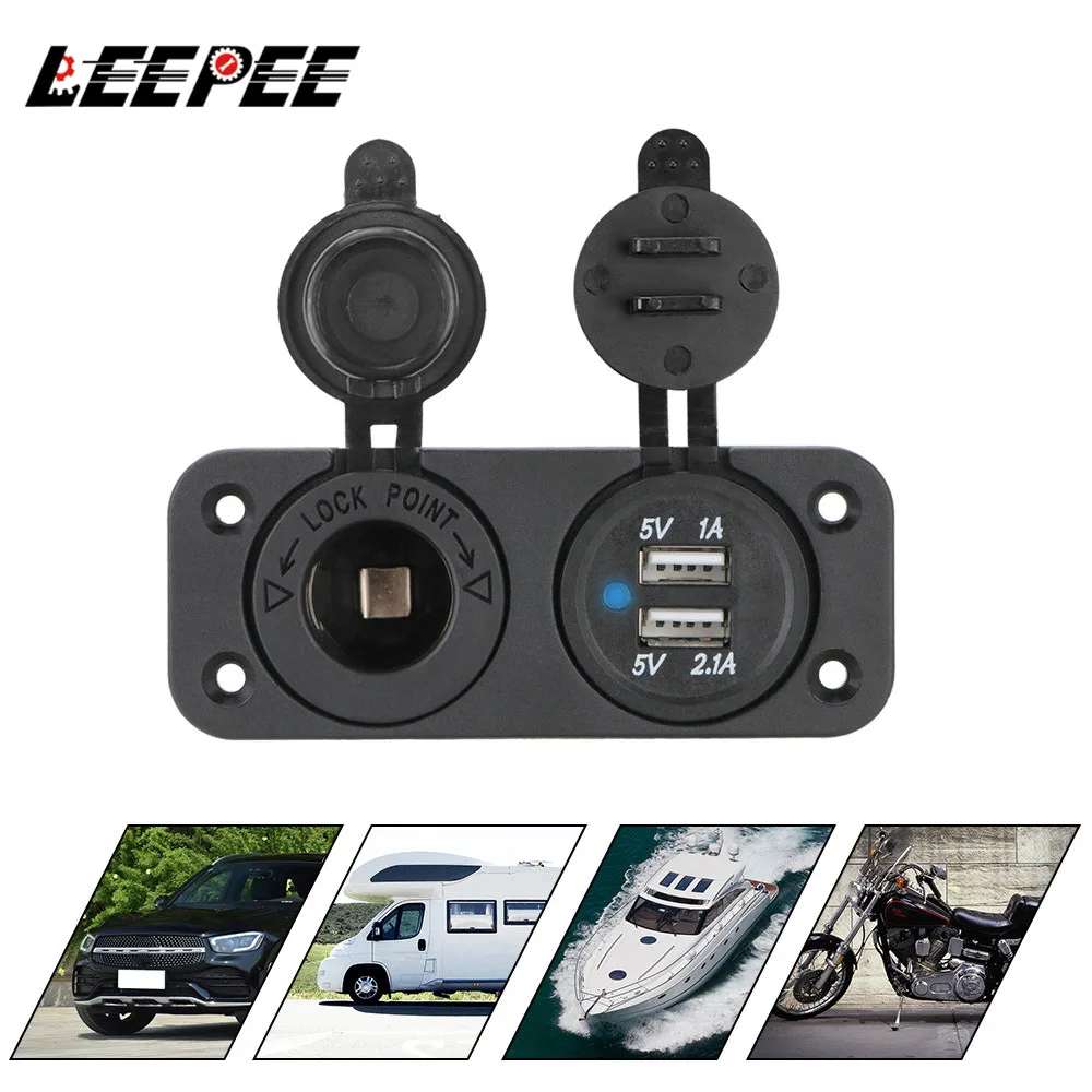 24V 12V Car Power Adapter USB Chargers 3.0 1A/2.1A Cigarette Lighter 3 Socket Splitter Ports Automotive Accessories Interior