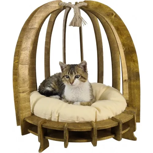 Ht All Design Cage Cat House Black-Maroon