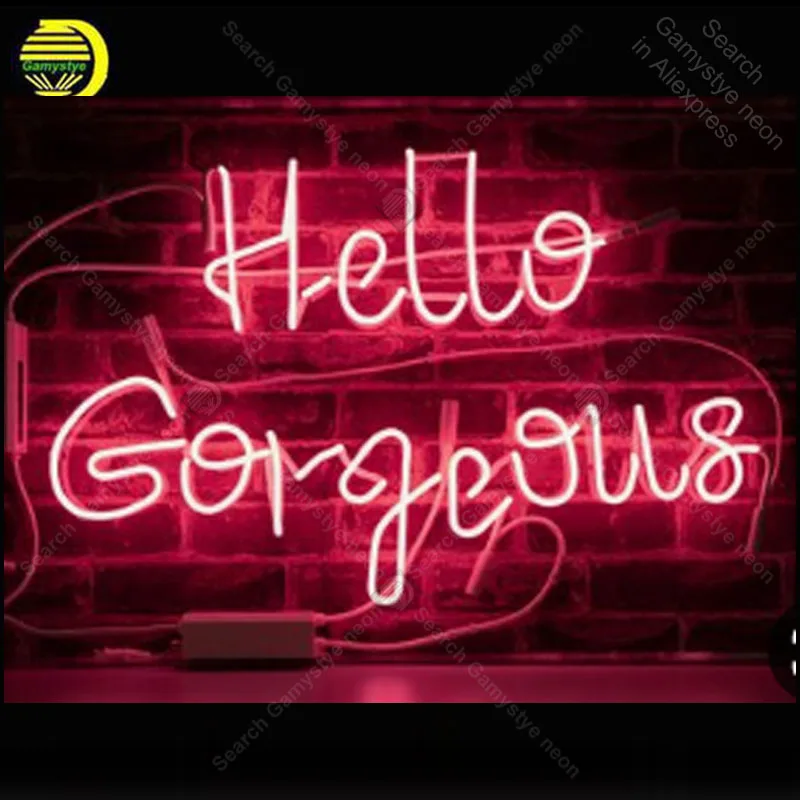 

Neon Sign for Hello Gorgeous neon Light Sign Decor hotel Store Display Handcrafted Arcade Art Neon Lamps advertise restaurant