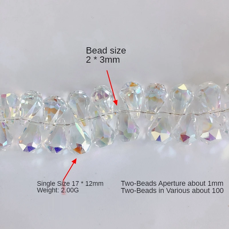 DIY Jewelry Accessories Symphony Transparent Multi-faceted Drop Glass Loose Beads Material (1 Pack Sale)