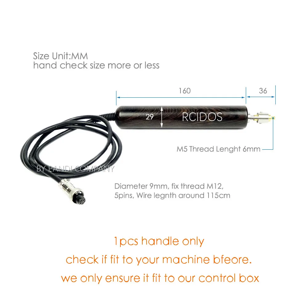 SE01/SH01/SH02 RCIDOS Electric Leather Edge Creaser Heater Part, Leather creasing machine Handle/ Control Box, M5 Thread Head
