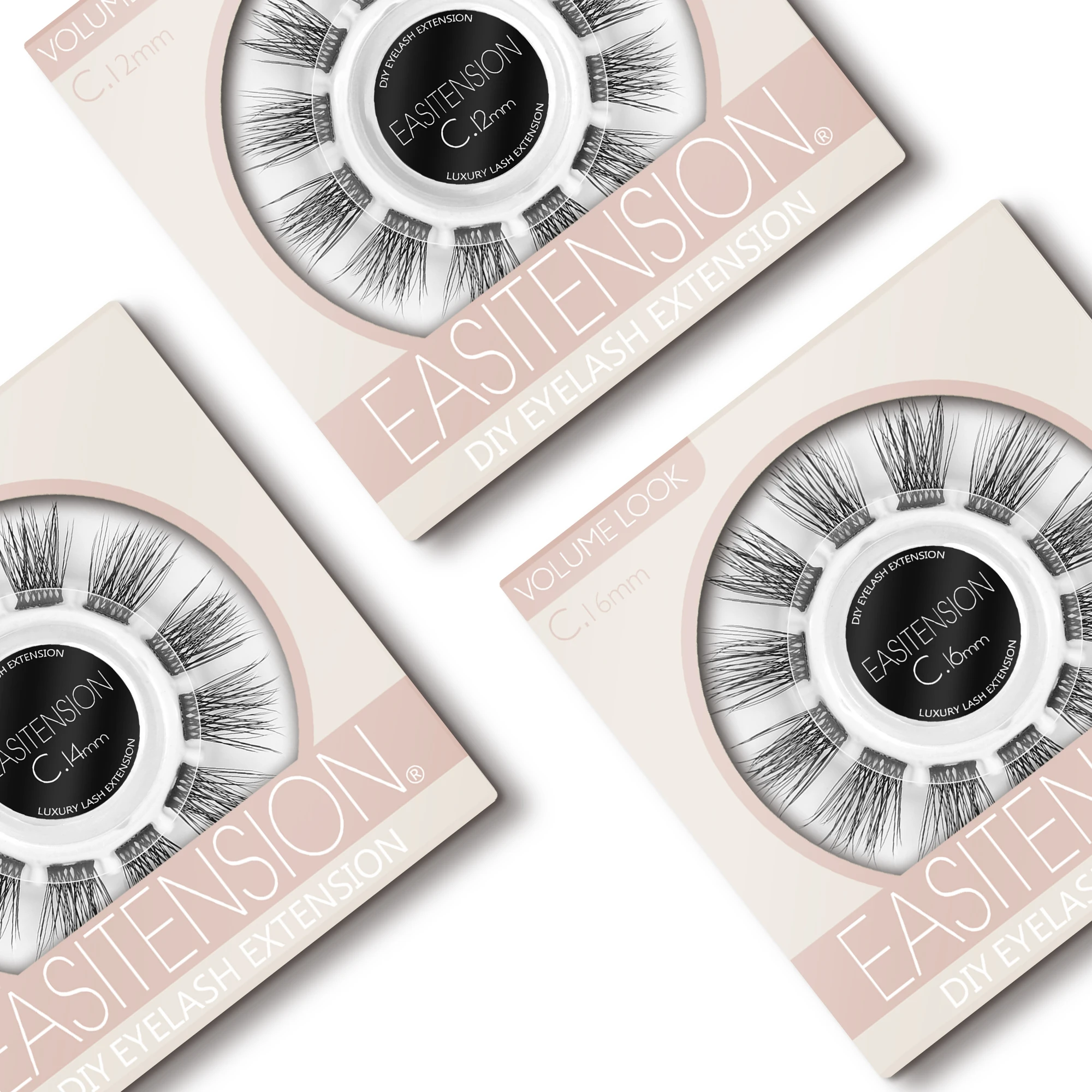 EASITENSION Natural Individual Bundles Eyelash Extension Professional 3D Volume Effect Faux Eyelashes Dovetail Cluster Lashes