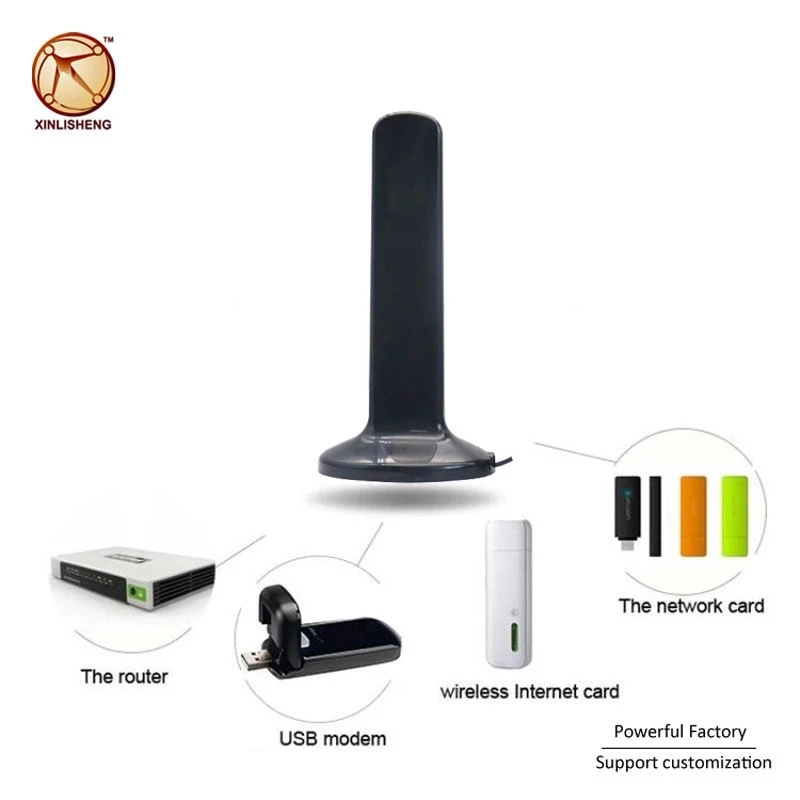 Good Quality Ts9 Connector, Oval Magnetic Bottom Full Band Router Antenna, 600 ~ 6000Mhz, High Gain, 30dBi, 2G, 3G, 4G, 5G
