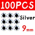 100 piezas de 9 mm plateadas