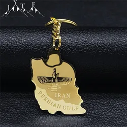 Stainless Steel Iran Map Ahura Mazda Religion Keychain Zoroastrianism Iranian Cuture Persian Empire Key Chain Jewelry K2948S05