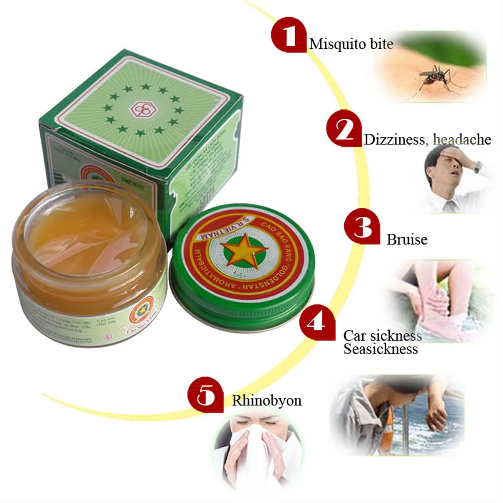 Home Healthcare Golden Star Tiger Balm Cold headache Relief Dizziness Heat Stroke Insect Stings Itch Back Ache