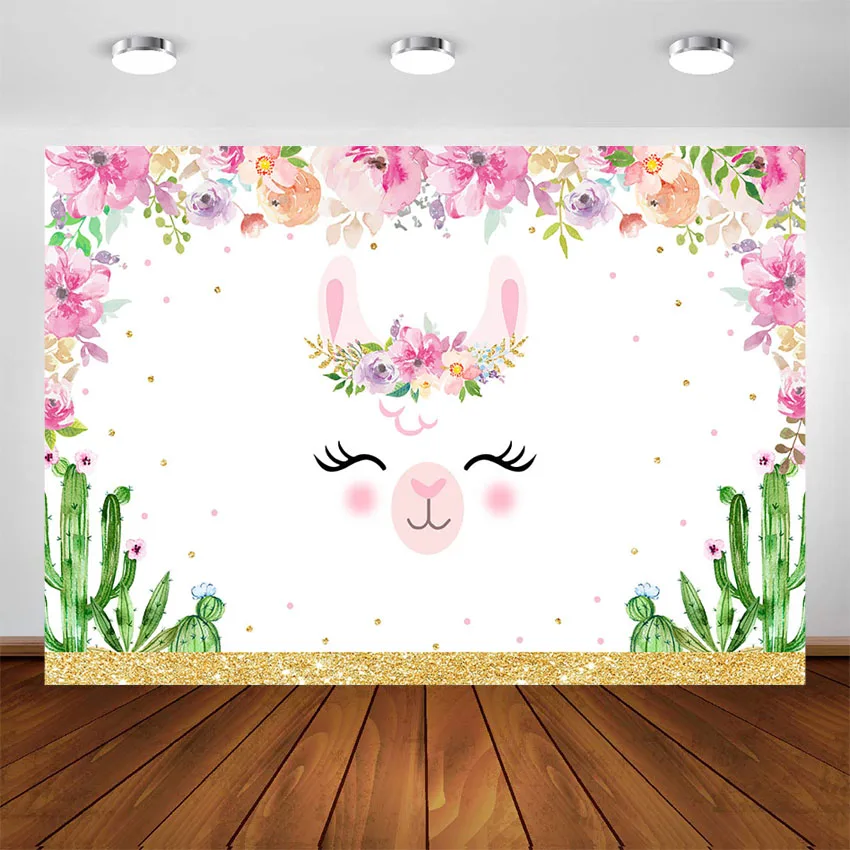 

Mocsicka Baby Shower Backdrops Sheep Flowers Photographic Background Birthday Party Banner for Photographing