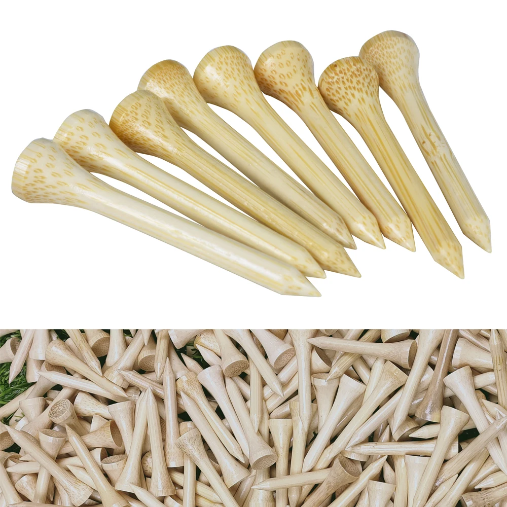 100Pcs/Package High Quality Golf Tees Bamboo Tee Golf Balls Holder 4 Sizes Available Stronger than Wood Tees