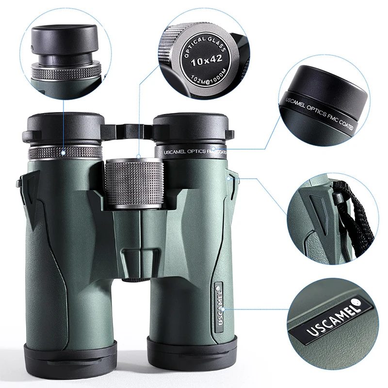 USCAMEL 10x42 8x42 HD BAK4 Binoculars Military High Power Telescope Professional Hunting Outdoor Sports Bird Watching Camping