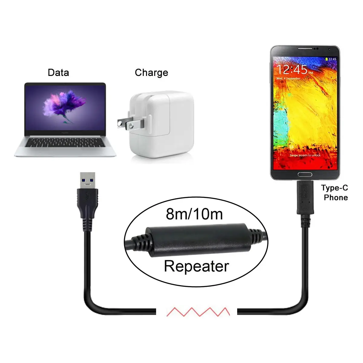 

Cablecc USB 3.0 3.1 Type C Male Connector to A type Male Data Cable Chipset