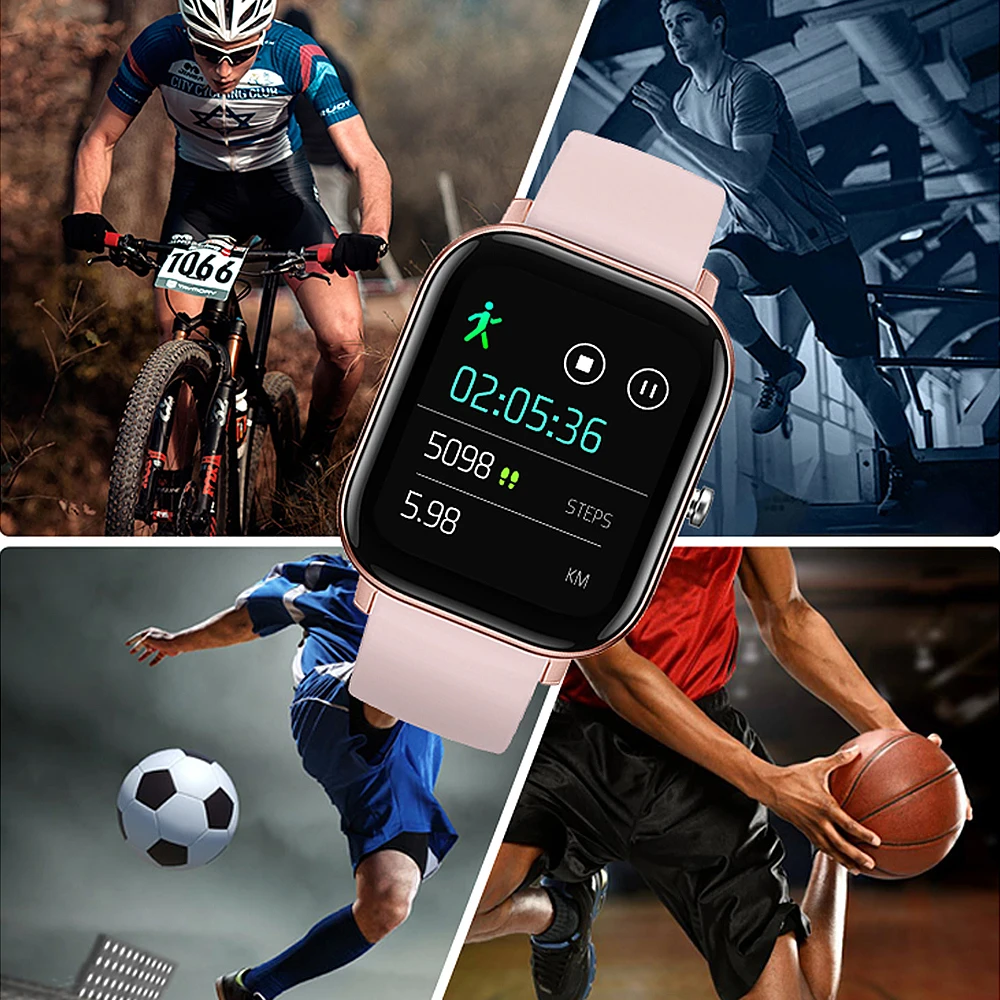 P8 1.4 Polegada relógio inteligente masculino de toque completo fitness rastreador pressão arterial relógio inteligente mulher gts smartwatch para android ios