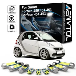 AENVTOL LED 내부 조명 Canbus, 스마트 Fortwo Forfour 450 451 453 454 EQ 2004 2005 2006 2007 2008 2009 2016 2019 액세서리