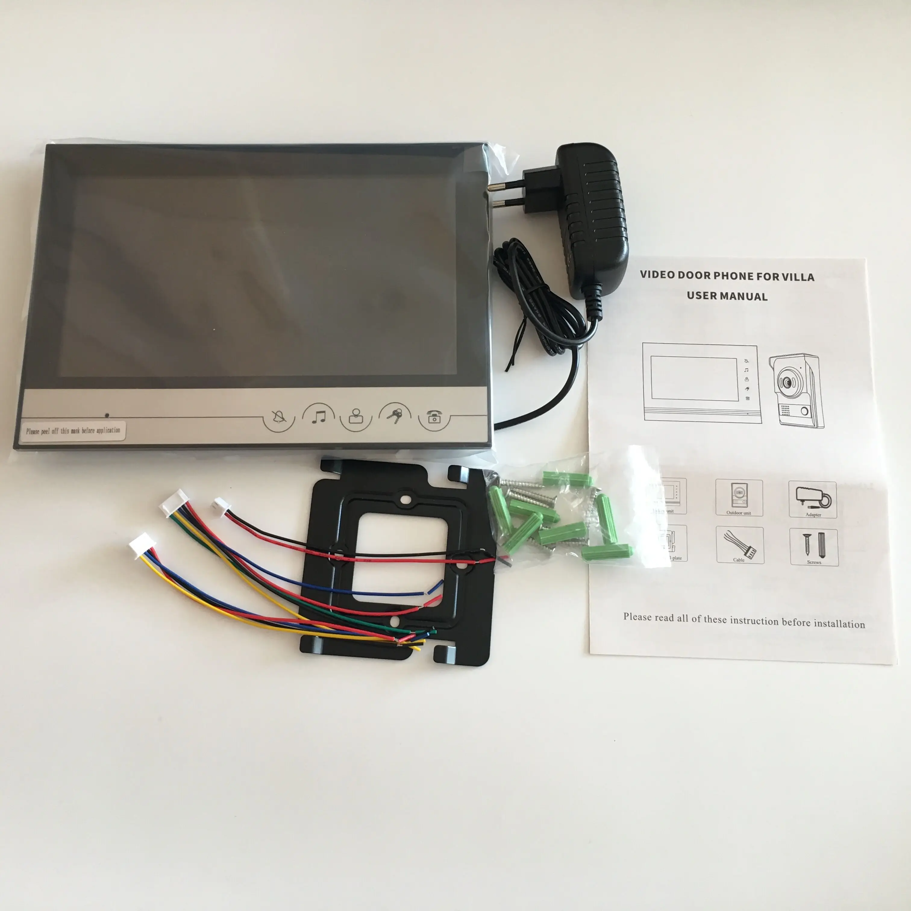 Imagem -06 - Polegada Lcd Vídeo Porteiro Telefone da Porta Sistema Mais Parafuso Elétrico Bloqueio id Cartão Indutivo Senha Câmera Fonte de Alimentação Porta Saída 9