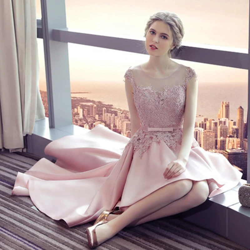 Sweetheart Neck Homecoming Dresses 레이스 아플리케 핑크 파티 드레스 오픈 연예인 댄스 파티 드레스 robe de soirée femme vestidos22