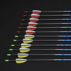 12pcs ID 4.2mm 순수 탄소 화살 척추 300 350 400 500 600 700 800 900 1000 양궁 Recurve 활 또는 복합 활 촬영