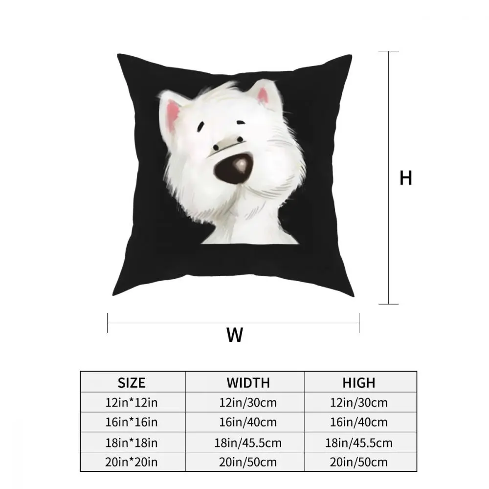 Westie Cute Puppy Throw Pillow Cover Throw Pillow West Highland Terrier Dog Creative Pillowcase