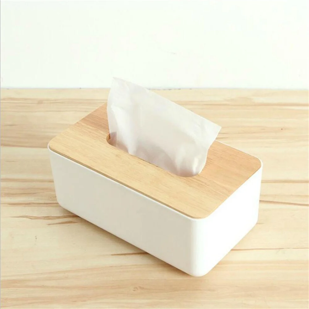 Japanese Tissue Box Wooden Cover Toilet Paper Box Solid Wood Napkin Holder Case Simple Stylish Home Car Tissue Paper Dispenser