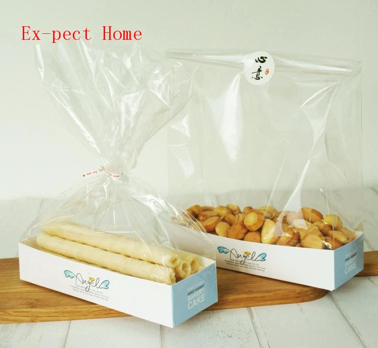 

Clear Biscuit Cookie Candy Bread Plastic Bag Paperboard Packing Boxes Bakery Snack Box Puffs Bags Valentine's Day