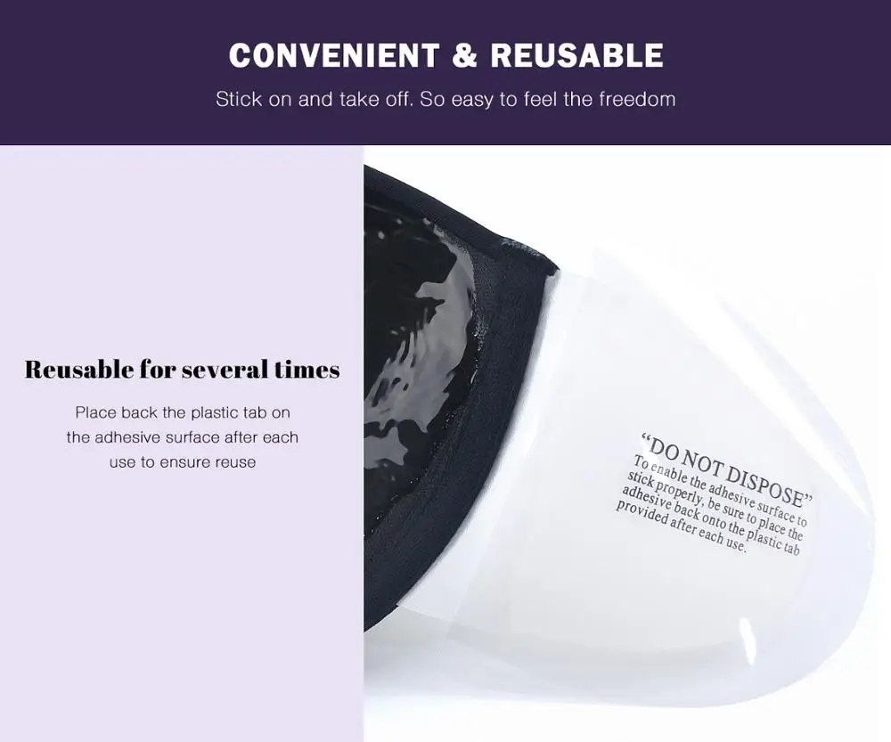 Push Up Strapless Bra Self Adhesive Sticky Backless Reusable Thick Padded Silicone Gel Underwire