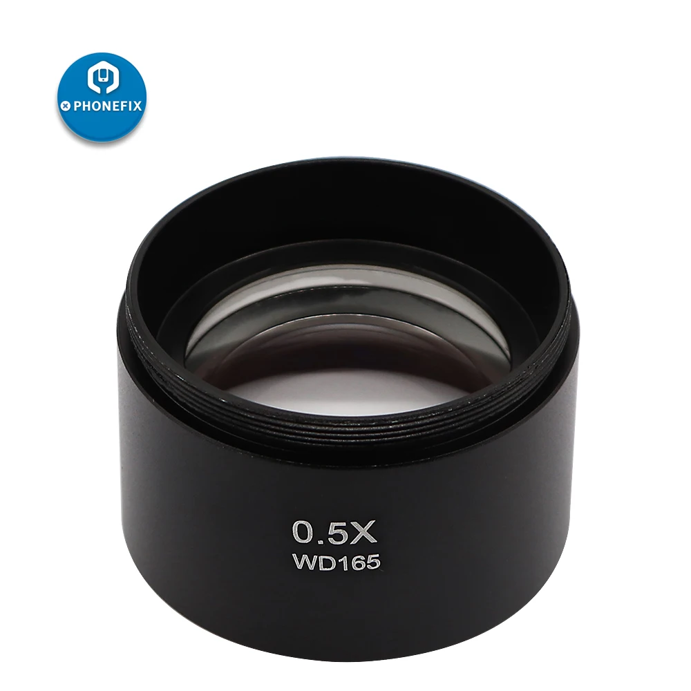 WD165 0.5X 0.7X 1.0X 2.0X Barlow Lens Microscopio fotocamera oggetti ausiliari obiettivo per Microscopio trinoculare saldatura per Smartphone