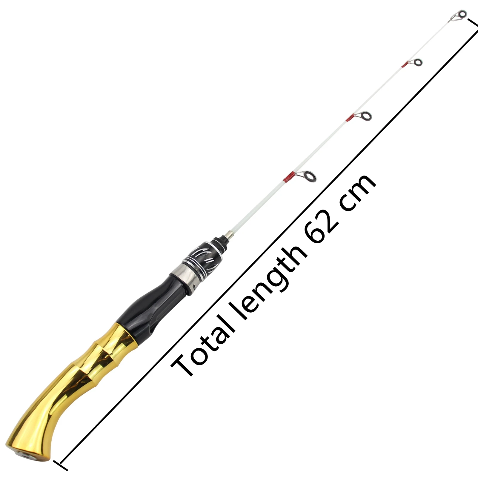 NEW 62cm Ice Fishing Rod Winter Fishing Pole Fishing Rod blue Silver Golden Spinning outdoor Handle bent Soft tips carp rod
