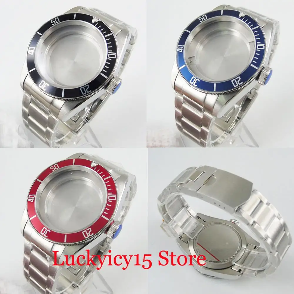 Top Quality 41mm Stainless Steel Watch Case with Sapphire Glass+ Watch Band Fit ETA 2836 MIYOTA Movement