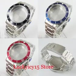 Top Quality 41mm Stainless Steel Watch Case with Sapphire Glass+ Watch Band Fit ETA 2836 MIYOTA Movement