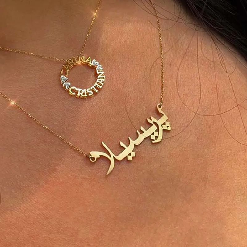 personalized name necklace women Arabic Chain Arabic Custom Necklace collares regalos para mujer personalized gift ketting