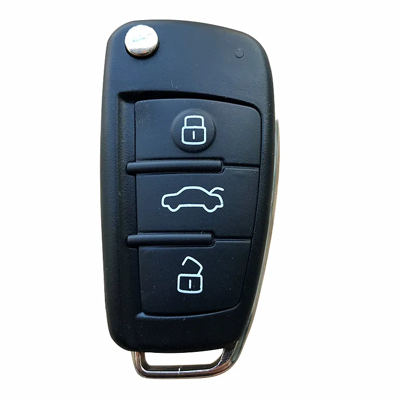 

Folding Flip 3 Button Car Remote Key Shell For Audi Q7 A3 A4 A6 A6L A8 TT Uncut HU66 Blade Fob Case Replacement