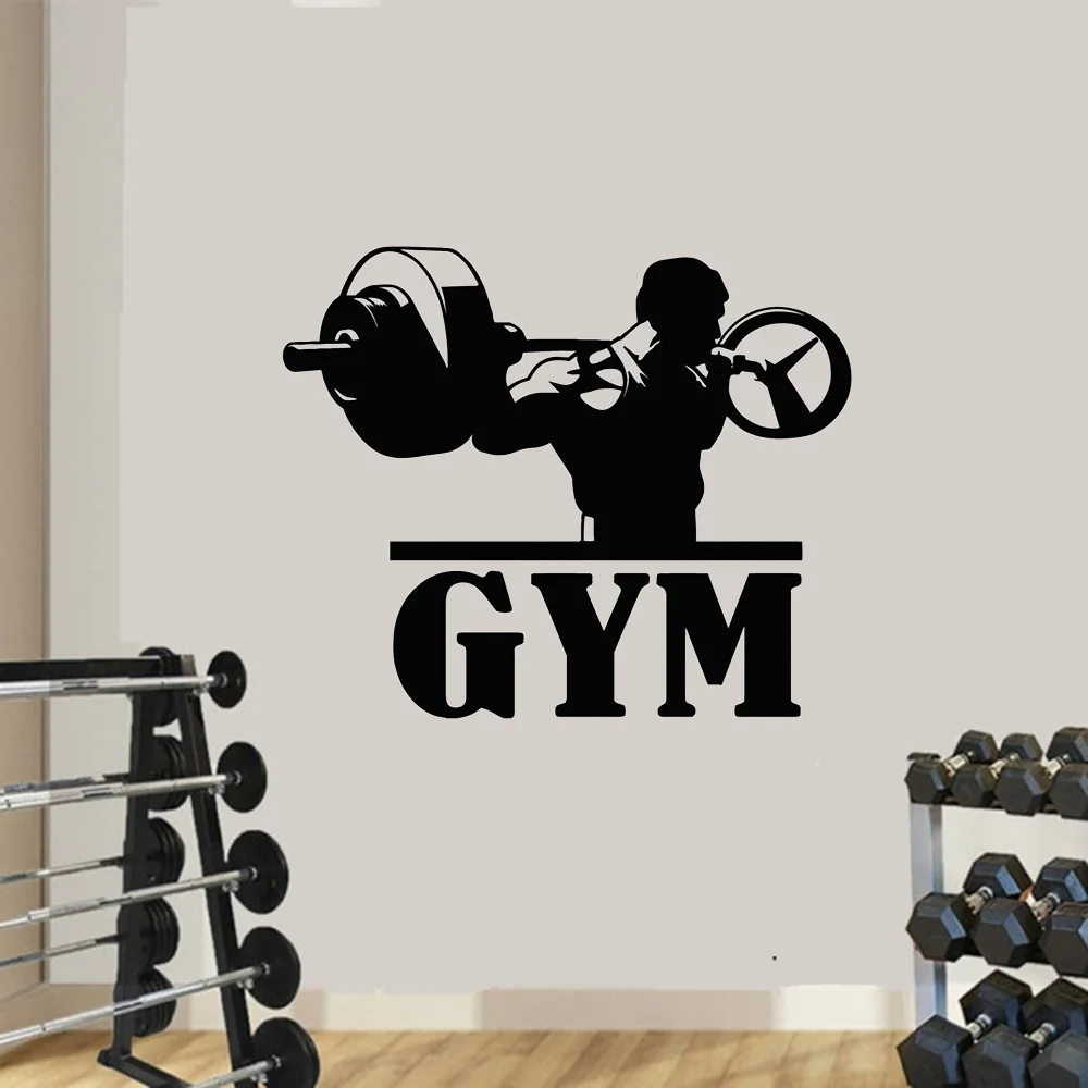 Gym Vinyl Wall Decal Training Hard Iron Window Sticker Sport Gym Muscul Fitness Home Gym Exercise fitness Mural Wallpaper