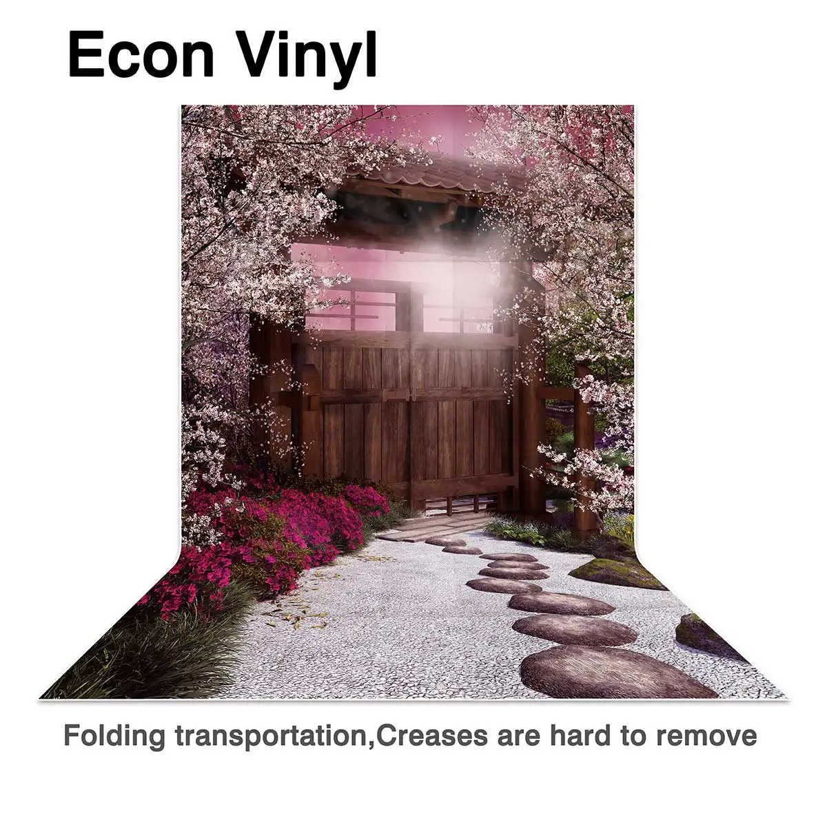 Allenjoy-fundo de fotografia para quintal vintage com porta de madeira-árvore de cerejeira e jardim