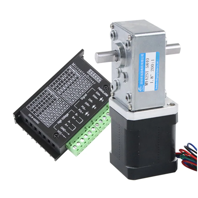 Hybrid Deceleration 42 Stepper Motor Driver Set  Large Torque Worm Gear DC Deceleration Motor with Bracket DC Electric Motor