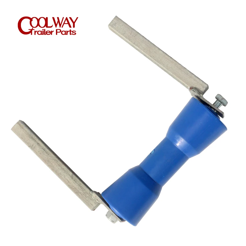 8 Inch Blue Hard Plastic Boat Trailer Keel Roller PE 200mm Self Centering With Bracket Accessories Parts