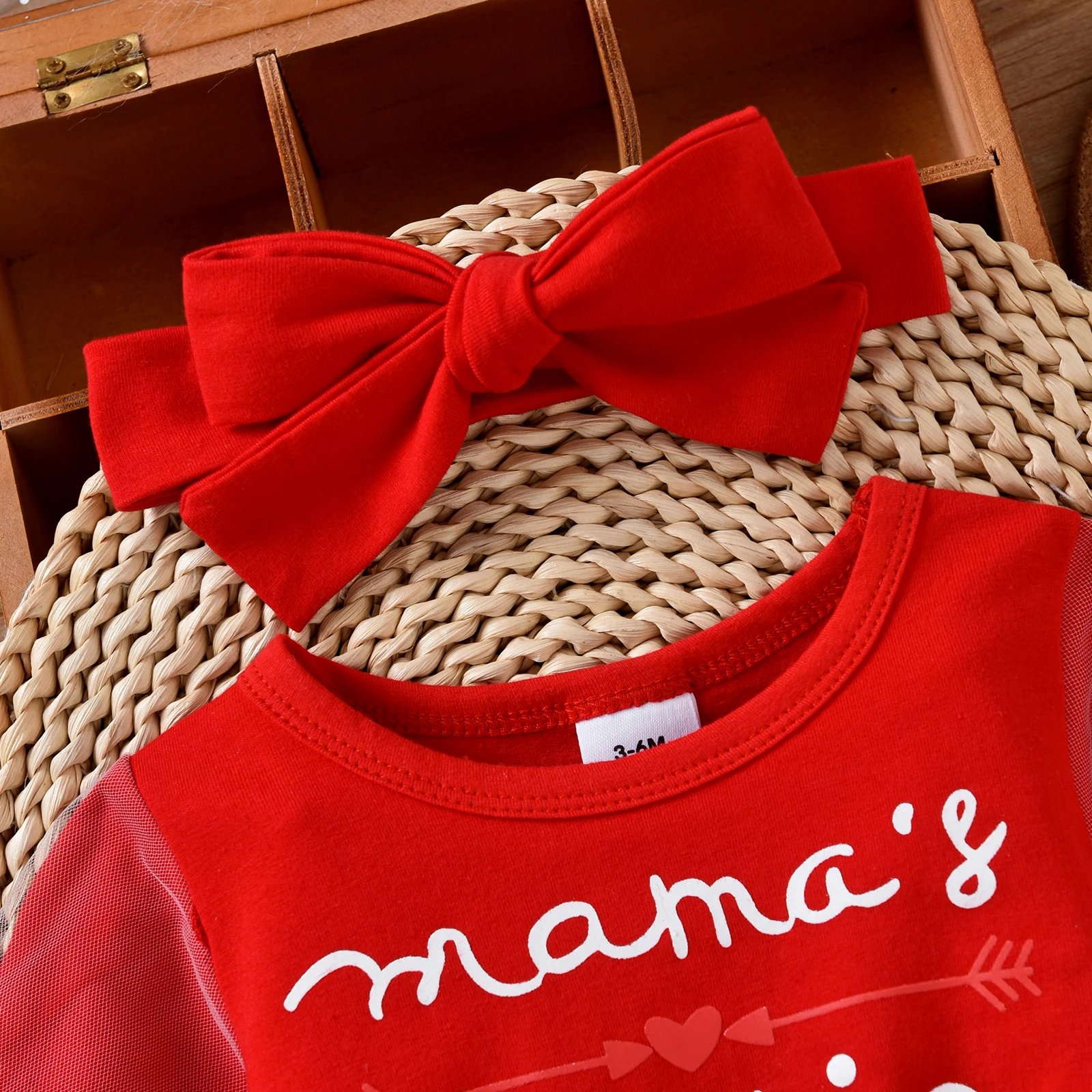 Bebê meninas estilo doce vestidos conjuntos carta impressa amor coração malha retalhos vestido de manga longa com bandana vestidos conjuntos