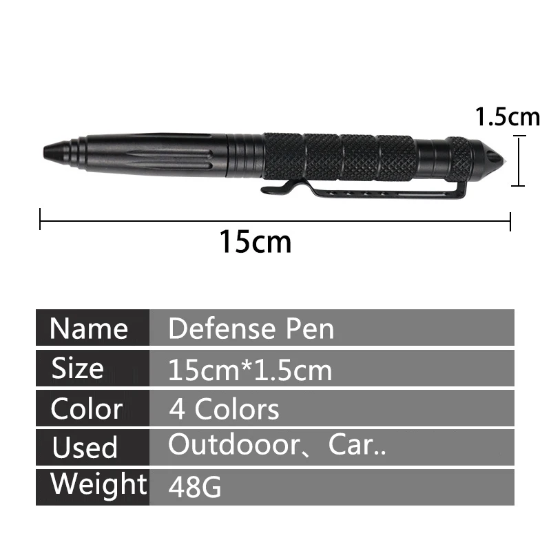 Multi-Function Tactical Pen Self Defense Supplies Tungsten Steel Security Protection Personal Emergency Tool Defence EDC
