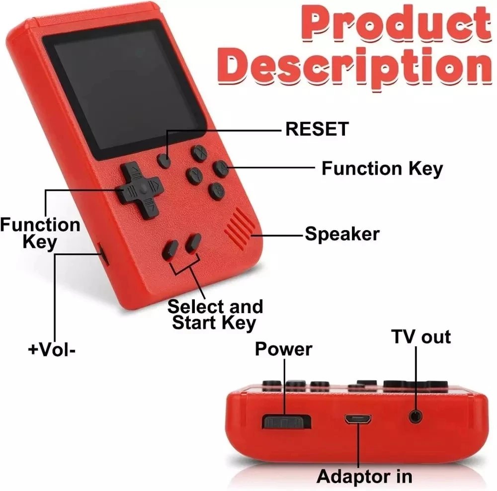 Consola de jogos retro portátil para menino, jogadores portáteis Game Advance 400 em 1, 8 bits Gameboy, 3.0 "LCD Screen, suporte TV, novo, 2022