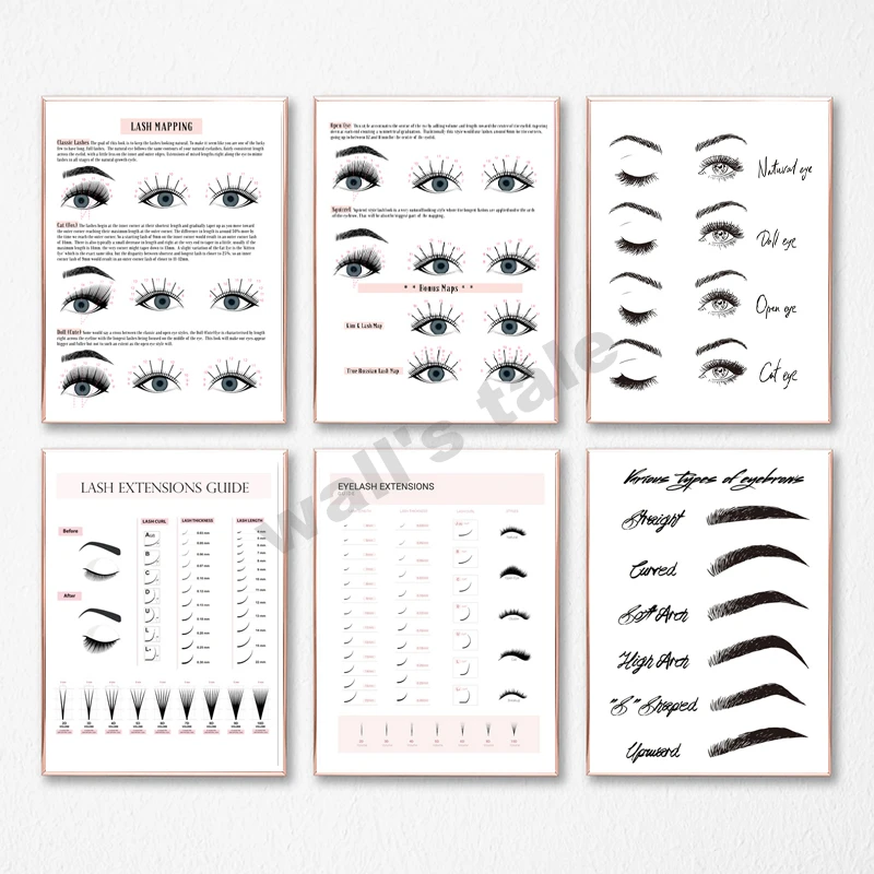 Lash Extensions Technician Guide Posters and Prints Makeup Wall Art Picture Decor Eyelash Business Form Art Canvas Painting