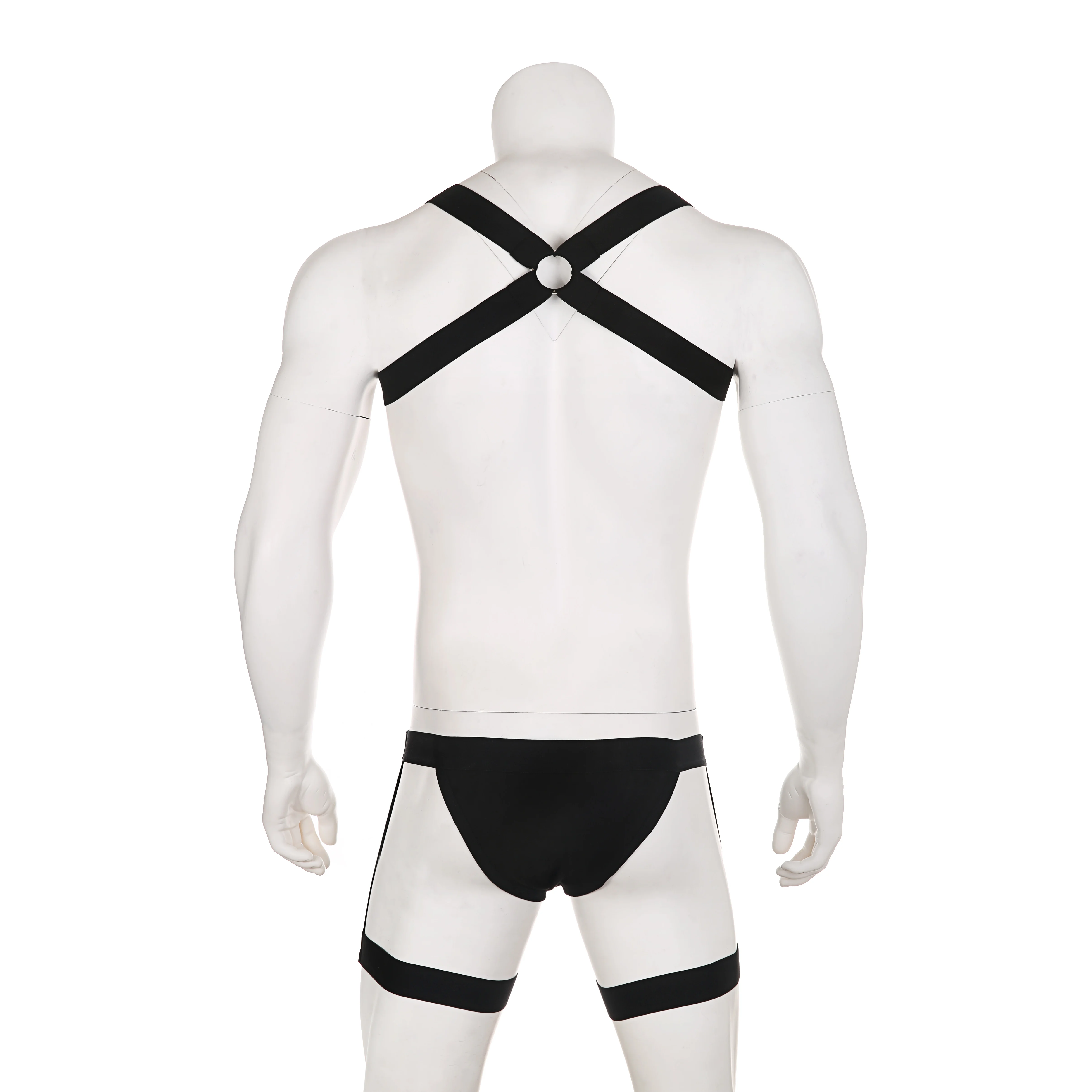 CLEVER-MENMODE Underwear Men Sexy Harness Straps Bondage Leg Belt Lingerie Elastic Erotic Fetish Hollow Costume Set Hombre