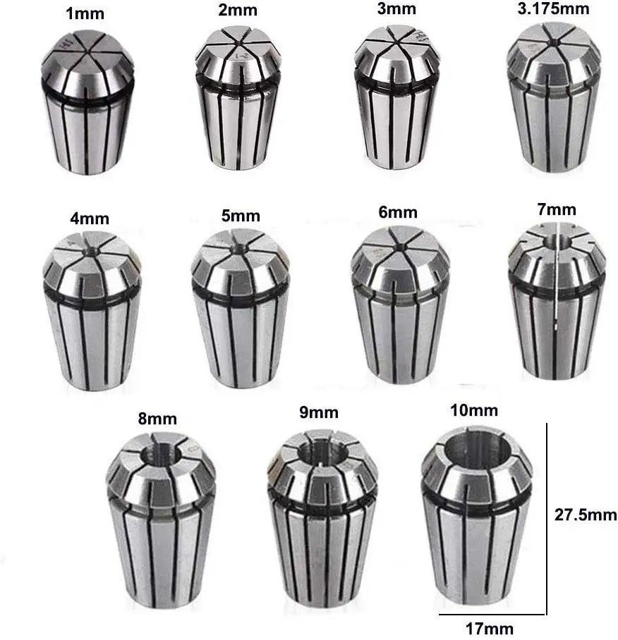 ER16 1-10 Mm Primavera Collet Set per Strumento di Fresatura Cnc Tornio Macchina per Incidere Primavera Collet Mandrino di Precisione 0.008 er 16 Cnc Collet