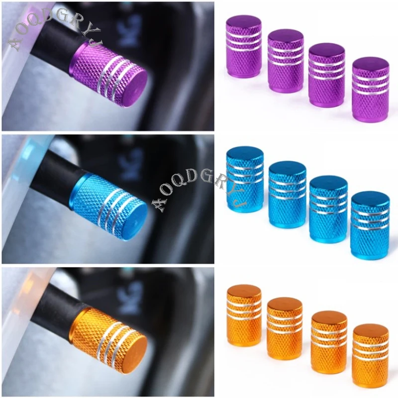 Car Tire Valve Stems Caps Wheel Air Valve Moulding Cover Trim 4Pcs 1 set Car Accessories