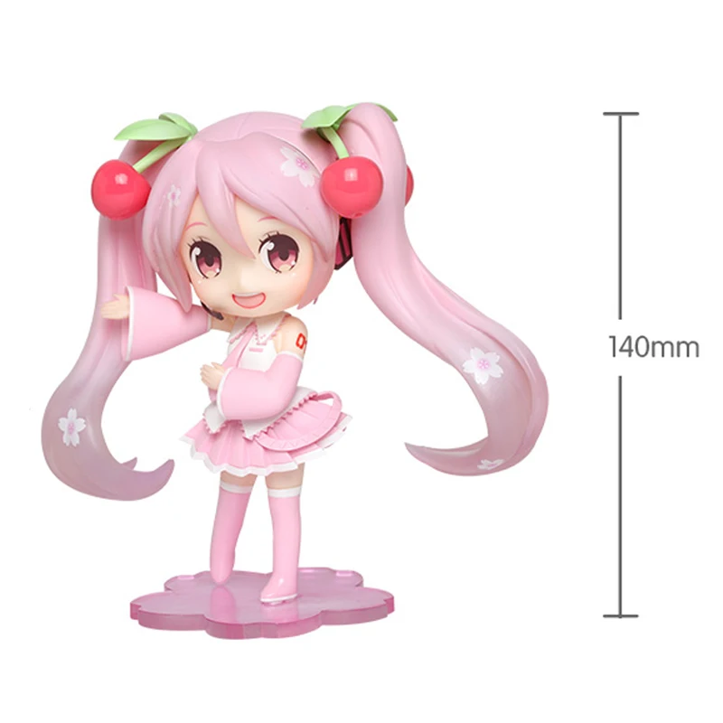 TAITO Anime Figurine Sakura Hatsune Q Posket 14cm VOCALOID Hatsune Miku PVC Collection Doll Kawaii Model Kids Toys Gifts