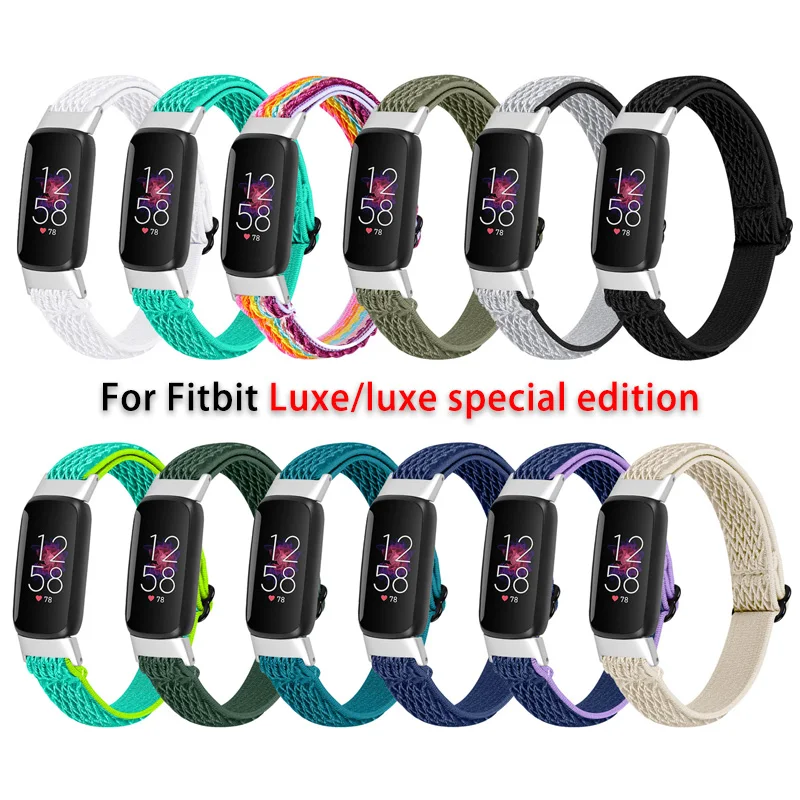 ไนลอนยืดหยุ่นสําหรับ Fitbit Luxe Smart Watch Braided สร้อยข้อมือ Correa สําหรับ Fitbit Luxe Special Edition อุปกรณ์เสริม