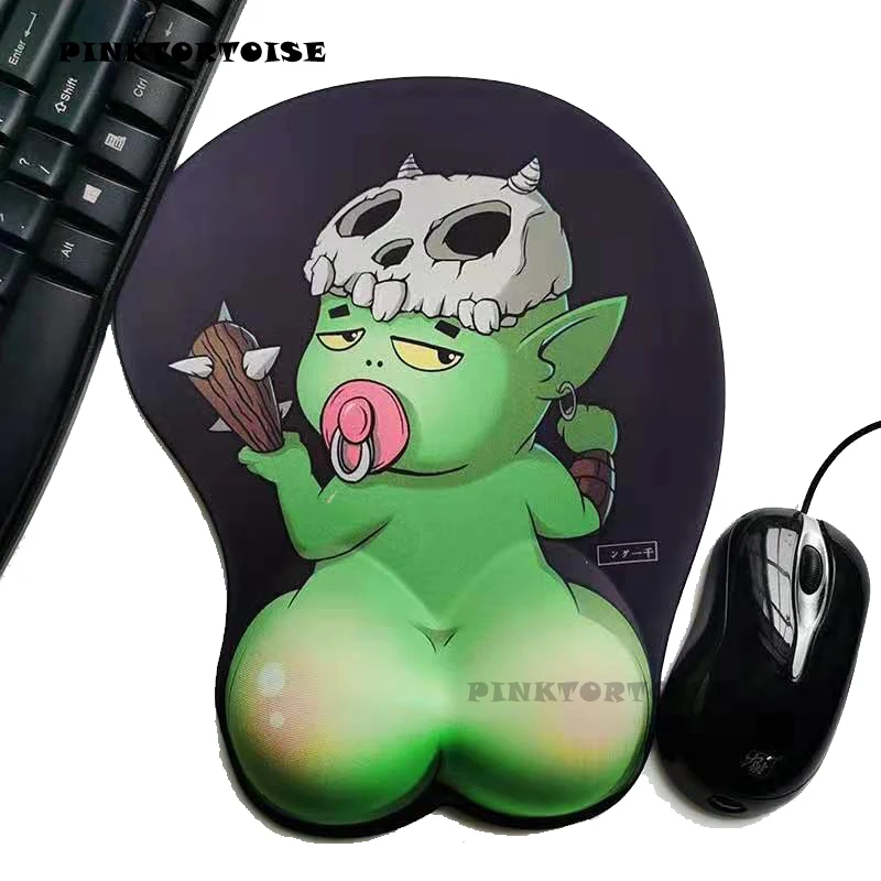 PINKTORTOISE Anime Furry Orc 3D Mouse Pad 3D Orcish Soft Chest  hip Mouse Pad Mat Wrist Rest