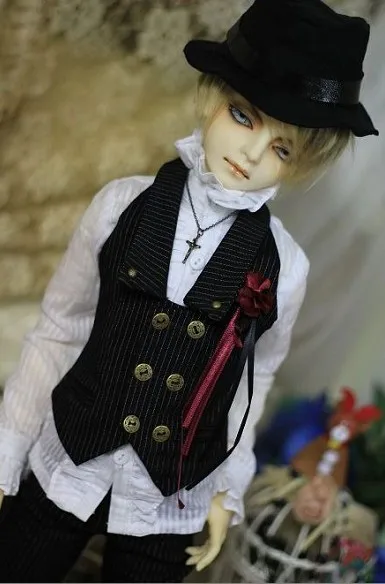 1/4 1/3 BJD clothes Jazz bowler suit vest +trousers+shirt for BJD/SD MSD SD13 SSDF ID72 HID Strong uncle doll accessories C0148