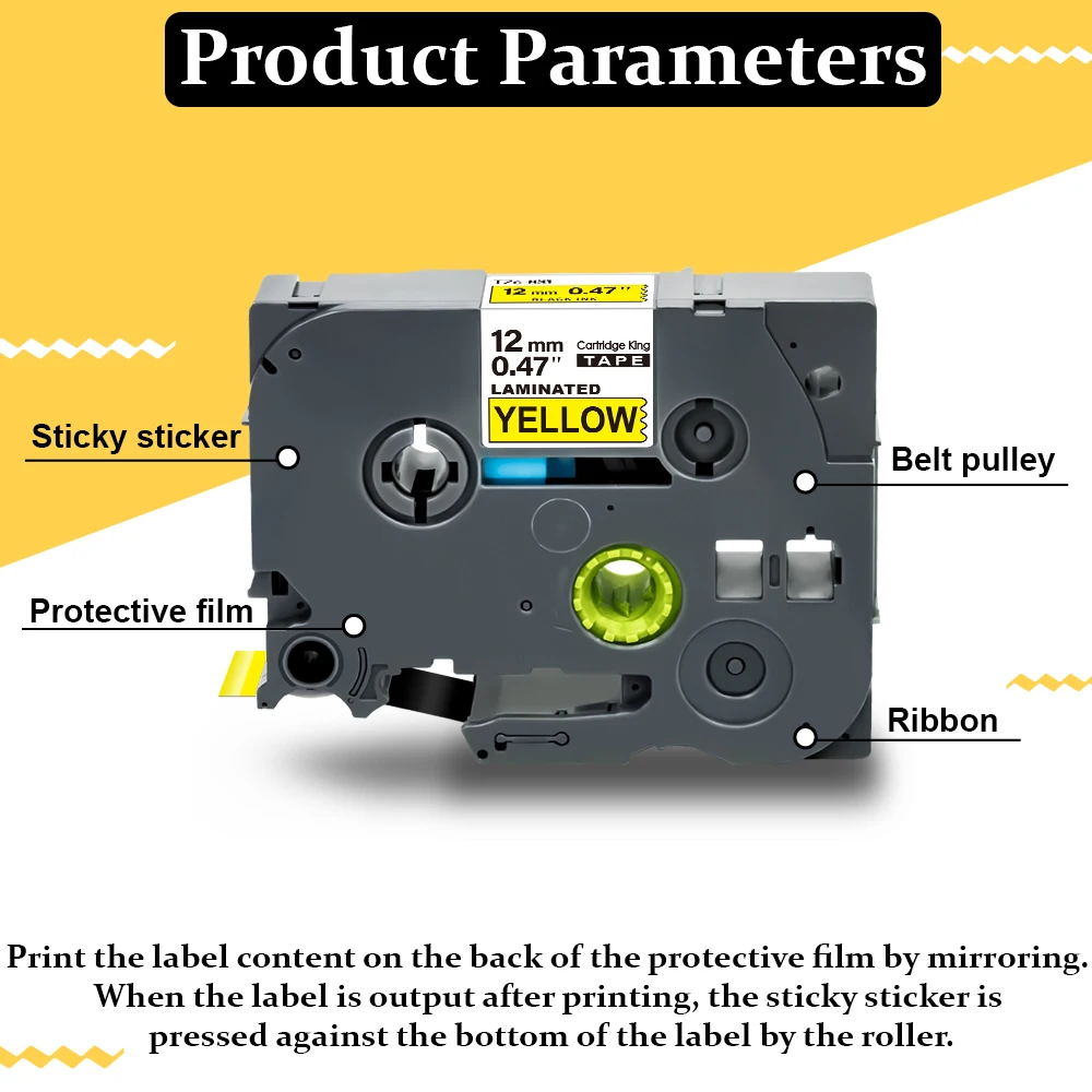 TZe 231 Label Tape 12mm TZE Compatible Brother tze MQG35 Laminated Printer Ribbon White on Lime Green tze-MQG35 TZ MQG35 Maker