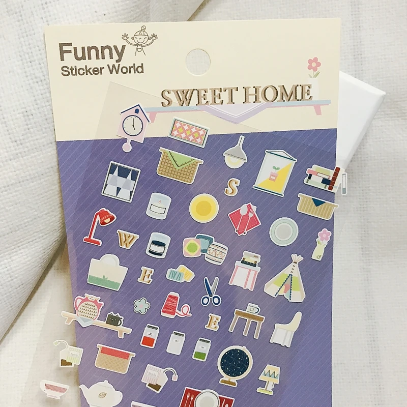 Korea FUNNY Sweet Home DIY Stickers Little Things Scrapbook Cute Cutting Die Journal Diary Mini Decorative Hobby Craft