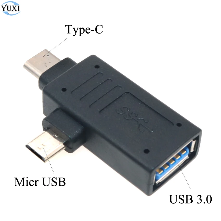 Adaptador de usb 3.0 fêmea para usb 3.1 tipo c e micro usb, conversor para carregamento de unidades e flash