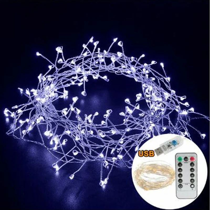 Led Koperdraad String Lamp Usb Afstandsbediening 2.5M Voetzoeker Fairy Tuin Guirlande Verlichting Kerst Wedding Party Decor